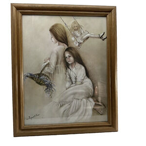 RARE Margaret Kane "Three Sisters" "Lost in Day Dreams" Print 16x13x.5‎ Framed